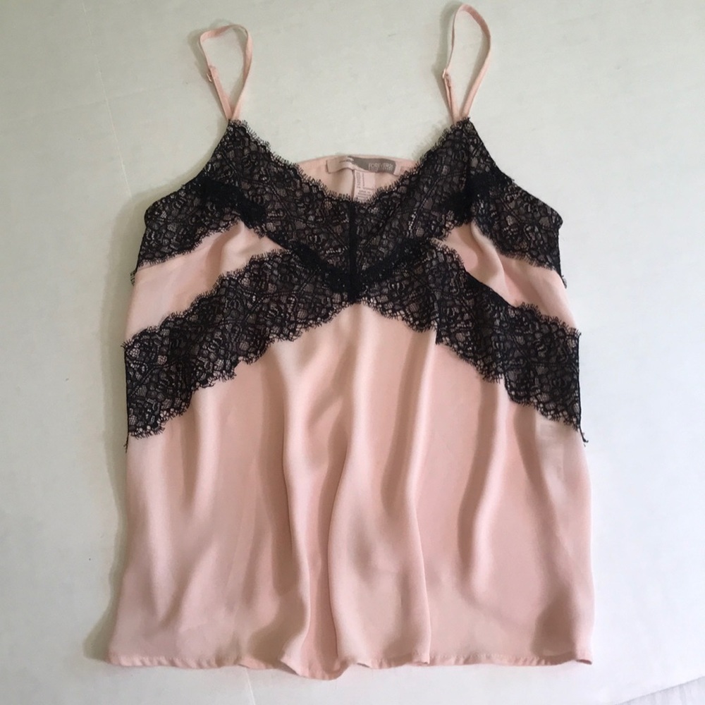 FOREVER 21 Black & Blush Lace Cami